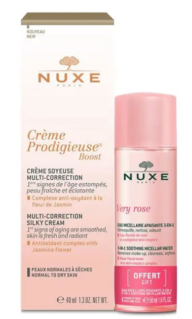 Набір для догляду за обличчям Nuxe Крем Prodigieuse Boost Silky Cream 40 мл + міцелярна вода Very rose 40 мл (3264680029981) - зображення 1