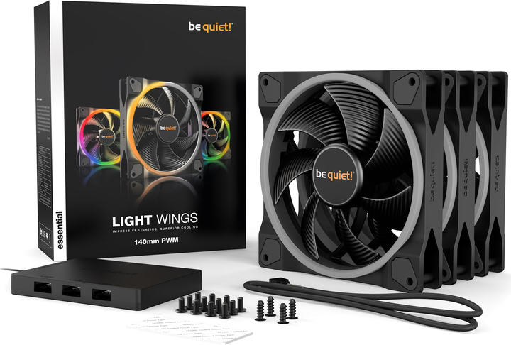 Chłodzenie be quiet! Light Wings 140 mm PWM Pakiet potrójny (4260052188828) - obraz 5