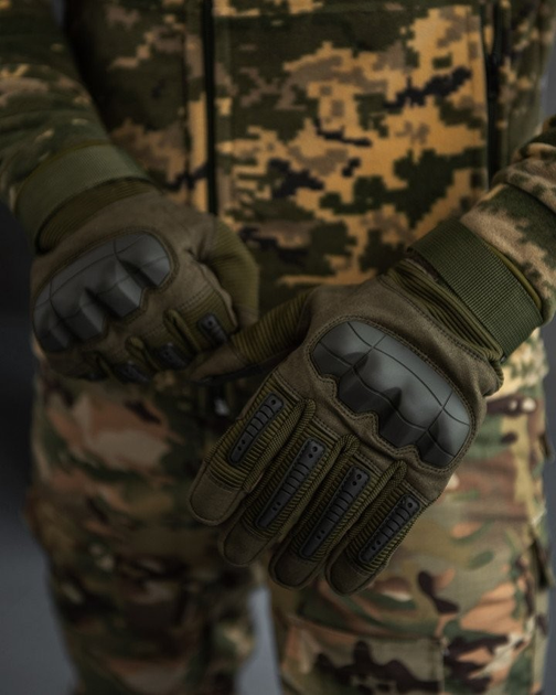 Зимние тактические сенсорные перчатки Monster Оливковый L - изображение 1