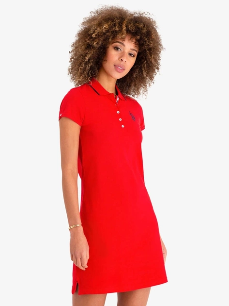 Акція на Сукня-футболка коротка літня жіноча U.S. Polo Assn 214980-ZH00A(RACING RED) L Червона від Rozetka