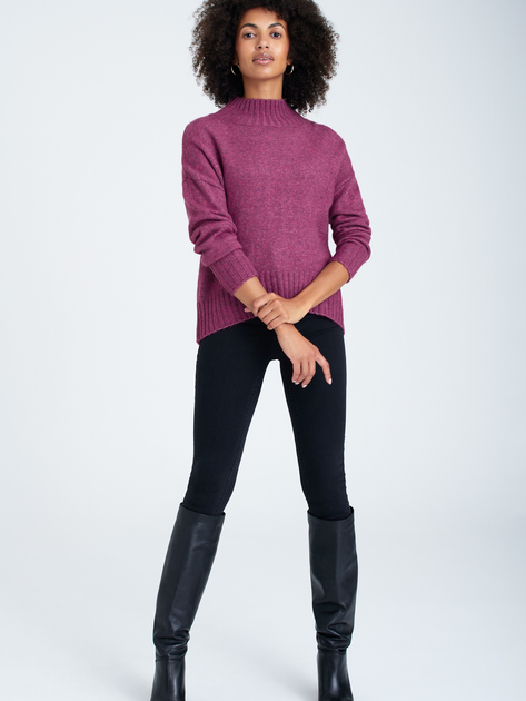 Sweter z golfem damski ciepły Greenpoint SWE6320034W2230M00 L Ciemny Róż (5903245346627) - obraz 3
