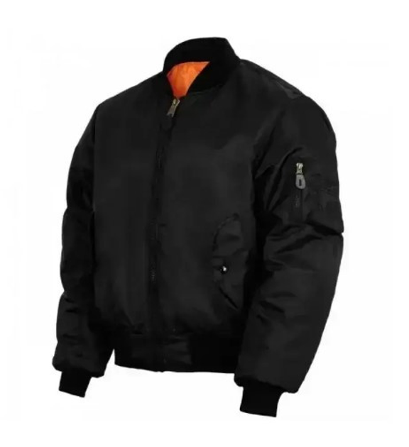 Тактична куртка Mil-tec MA1 Flight Jacket (Bomber) Black 10402002-S - зображення 1