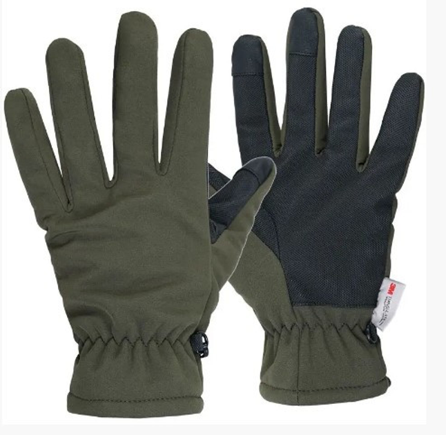 Перчатки SoftShell с утеплителем Thinsulate Mil-Tec 12521301 Olive-S - изображение 1