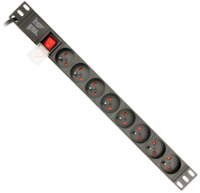 Блок розеток Energenie EG-PDU-014-F 1U на 8 підключень FR 3м штекер Schuko - зображення 1