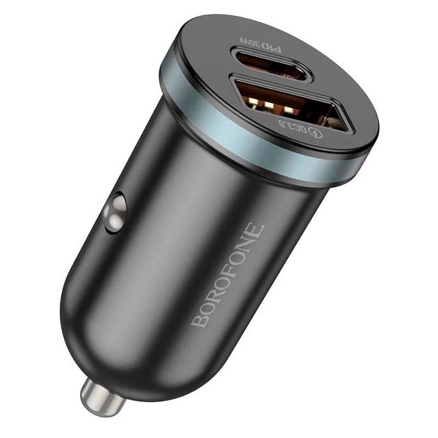 Зарядне автомобільне BOROFONE BZ22 Scenery 1хUSB/1хType-C PD30W+QC3.0/3A Чорний - изображение 3