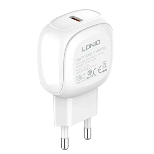 Зарядне мережеве LDNIO A1206C Type-C PD27W адаптер + кабель Type-С to Lightning швидка зарядка для Тайп-с/Лайтнінг для Apple iPhone iPad Білий - Фото 4 Зарядне мережеве LDNIO A1206C Type-C PD27W адаптер + кабель Type-С to Lightning швидка зарядка для Тайп-с/Лайтнінг для Apple iPhone iPad Білий - изображение 4