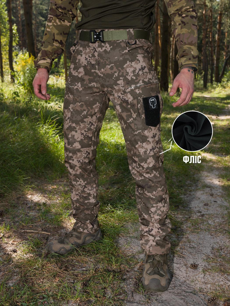 Зимние брюки карго тактические Softshell BEZET Эшелон пиксель - S - изображение 1