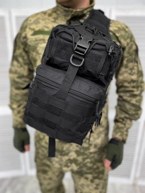 Сумка тактична нагрудна Tactical bag Black 20 л - зображення 2