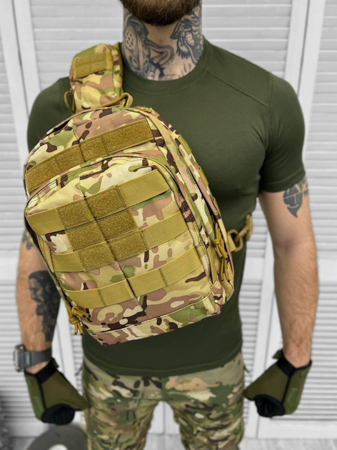 Сумка тактична з однією лямкою Tactical bag Multicam 30 л - изображение 1