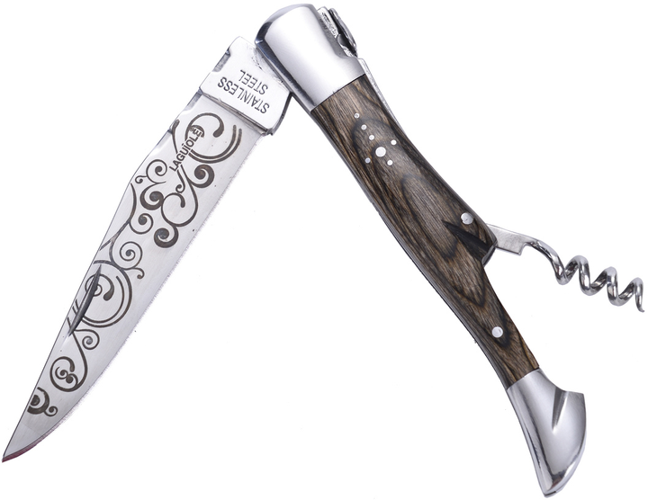 Складной нож з штопором Laguiole 21.5 см Серый (40269002) - изображение 2