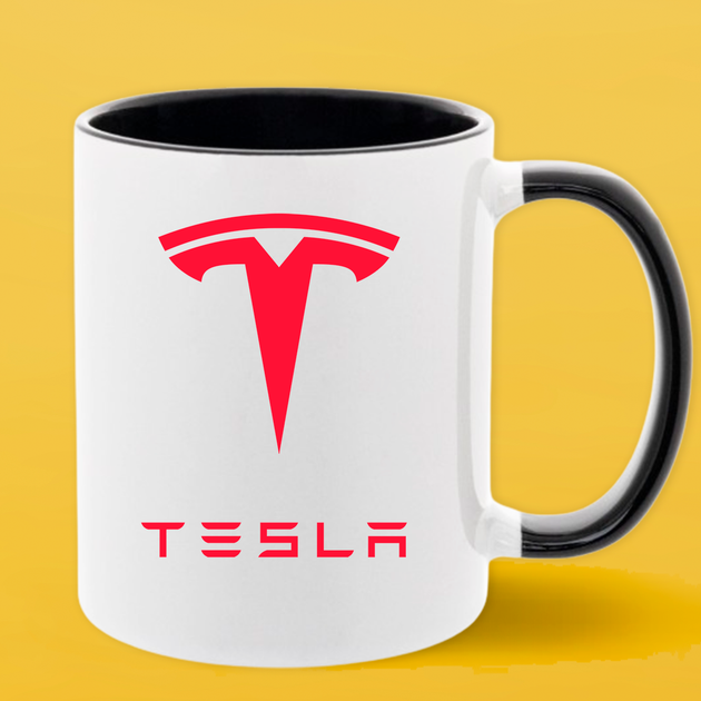 Чашка чорна серединка та ручка (330 мл) Tesla/Тесла - зображення 2