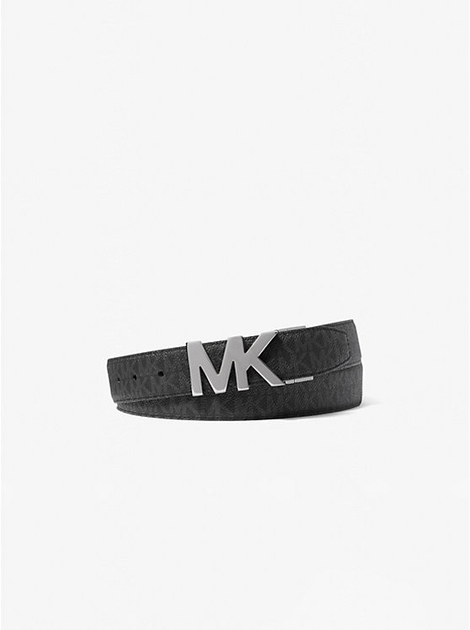 Подарочный набор MICHAEL KORS MENS 4-in-1 Logo Belt Box Set мужской двусторонний ремень с 2 пряжками (черный) Арт. 36H9MBLY4V 