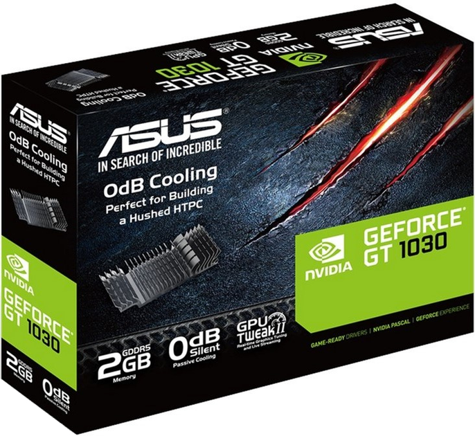 Відеокарта Asus PCI-Ex GeForce GT 1030 Low Profile 2GB GDDR5 (64bit) (1228/6008) (DVI, HDMI) (90YV0AT0-M0NA00) - зображення 4