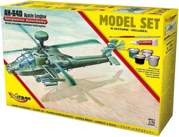 Model do składania Mirage AH-64D Apache Longbow skala 1:72 (5901463872911) - obraz 1