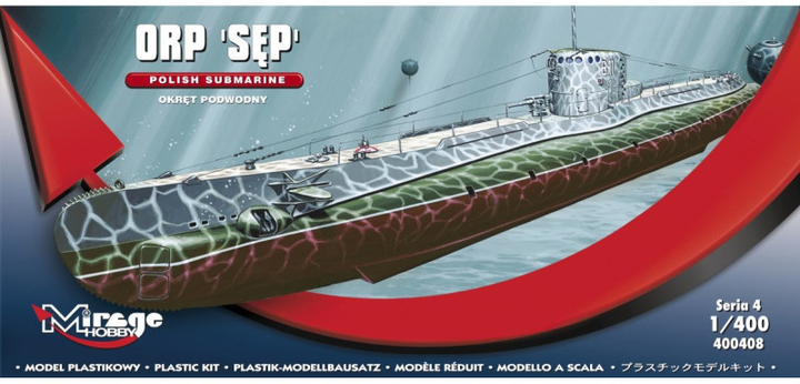 Збірна модель Mirage Submarine ORP SEP масштаб 1:400 (5901461404084) - зображення 2