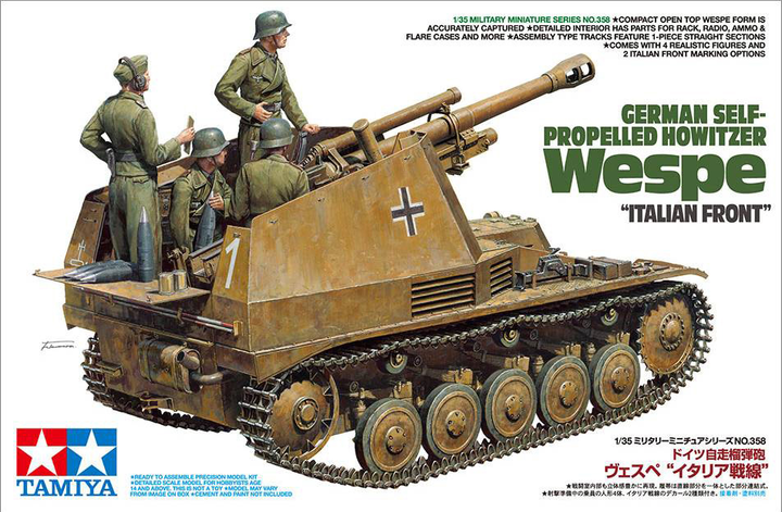Model do składania Tamiya German Self-Propelled Howitzer Wespe Italian Front skala 1:35 (4950344353583) - obraz 1