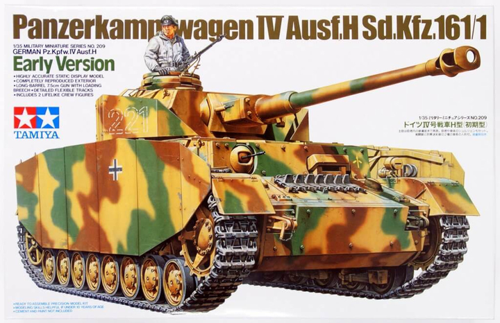 Model do składania Tamiya Panzerkampfwagen IV Ausf H Sd Kfz 161/1 Early Version skala 1:35 (4950344995615) - obraz 1