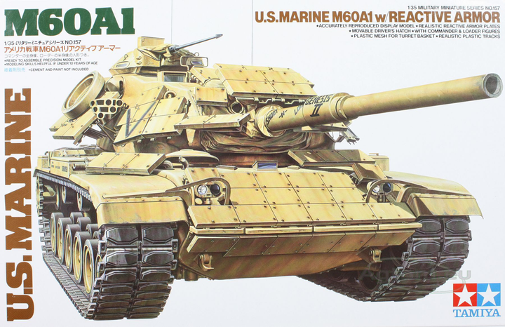 Збірна модель Tamiya U S Marine M60A1 with Reactive Armor масштаб 1:35 (4950344992973) - зображення 1