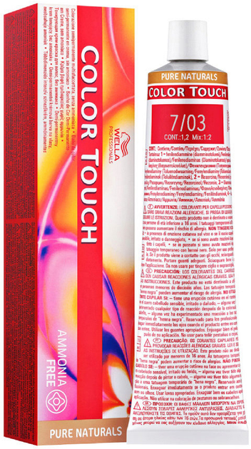 Farba do włosów bez amoniaku Wella Professionals Color Touch Pure Naturals 7/03 - Naturalny Złoty Blond 60 ml (8005610547053). - obraz 1