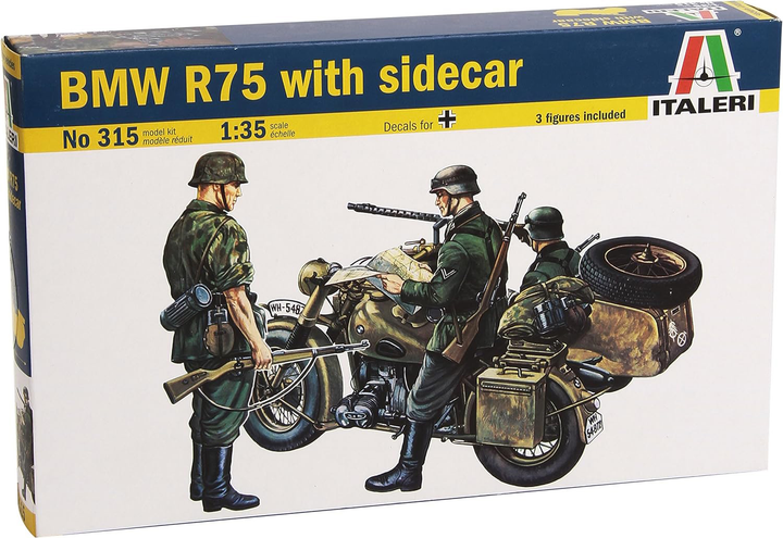 Збірна модель Italeri BMW R75 With Sidecar масштаб 1:35 (8001283803151) - зображення 1