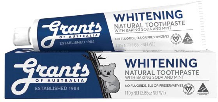 Pasta do zębów Grants Of Australia Natural Toothpaste Whitening naturalna wybielająca bez fluoru 110 g (9312812004109) - obraz 1