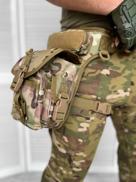 Тактична сумка поясна на ногу Tactical Bag Multicam Elite - зображення 1