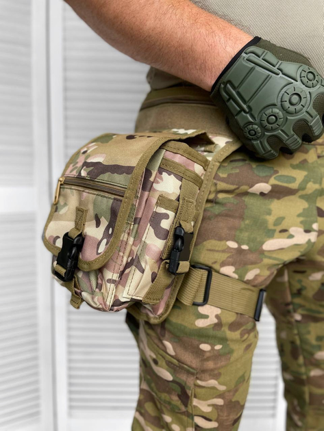 Тактична сумка поясна на ногу Tactical Bag Multicam - изображение 1