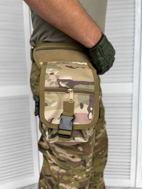Тактична сумка поясна на ногу Tactical Bag Multicam - изображение 2