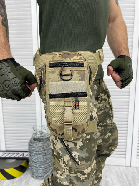 Тактична сумка поясна на ногу Tactical Bag Піксель - зображення 1