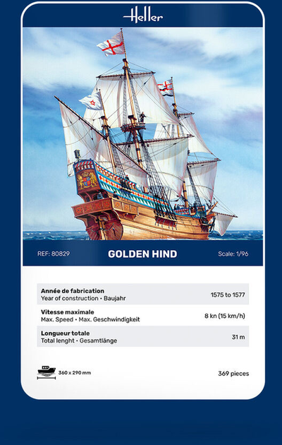 Збірна модель Heller Golden Hind масштаб 1:96 (3279510808292) - зображення 5