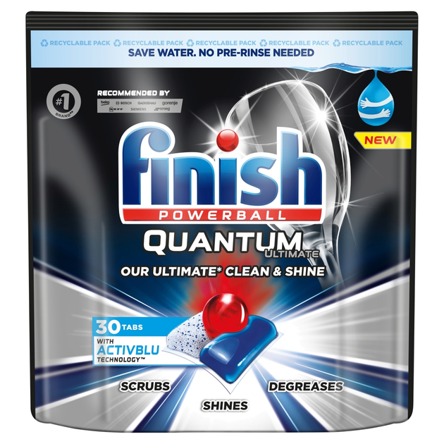 Капсули для посудомийних машин FINISH Quantum Ultimate Regular 30 шт (5908252001071/5999109580603) - зображення 1