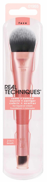 Пензель для макіяжу Real Techniques Dual Ended Cover & Conceal Brush (79625019650) - зображення 1