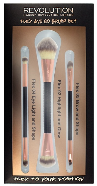 Zestaw pędzli do makijażu Makeup Revolution Flex & Go Brush Set 3 pies (5060495308291) - obraz 1