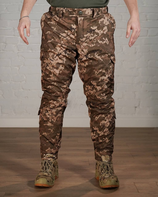 Зимові тактичні штани SoftShell з утеплювачем ХОЛОСОФТ піксель тепла флісова підкладка XXL - (54) - зображення 1