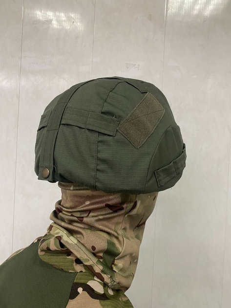 Кавер на каску защитный MICH с ушами ПРОФИ рип-стоп чехол на шлем маскировочный с фиксацией для очков - изображение 2