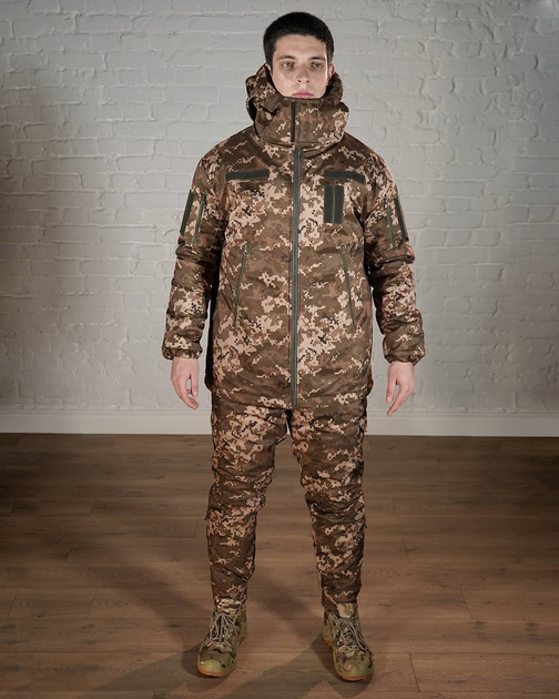 Зимняя военная форма SoftShell с утеплителем ХОЛОСОФТ пиксель бушлат и штаны размер L - (50) - изображение 1