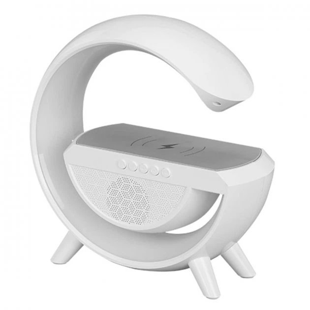 Настольная смарт лампа ночник RGB G-Smart 3в1 с беспроводной зарядкой 15W и Bluetooth колонкой 5W, белый (D-2019091306) - изображение 7