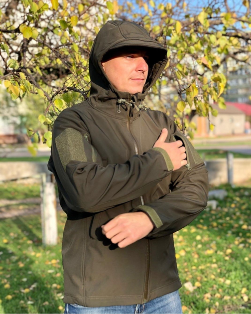 Куртка тактична Soft Shell водовідштовхуюча олива 48 - зображення 2