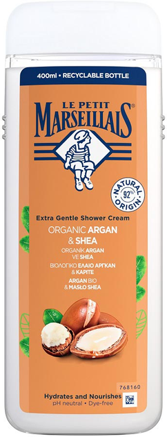 Żel pod prysznic Le Petit Marseillais Extra Gentle Shower Cream argan bio and masło shea 400 ml (3574661714905) - obraz 1