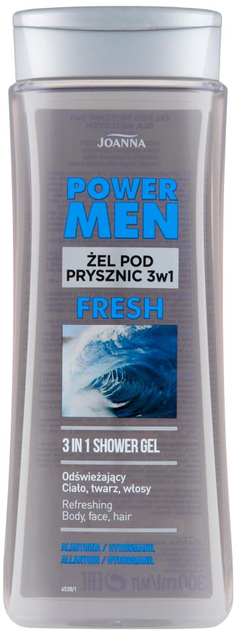 Żel pod prysznic 3 w 1 Joanna Power Men fresh 300 ml (5901018016562) - obraz 1