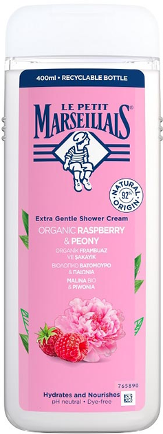 Żel pod prysznic Le Petit Marseillais Malina i Piwonia kremowy 400 ml (3574661273341) - obraz 1