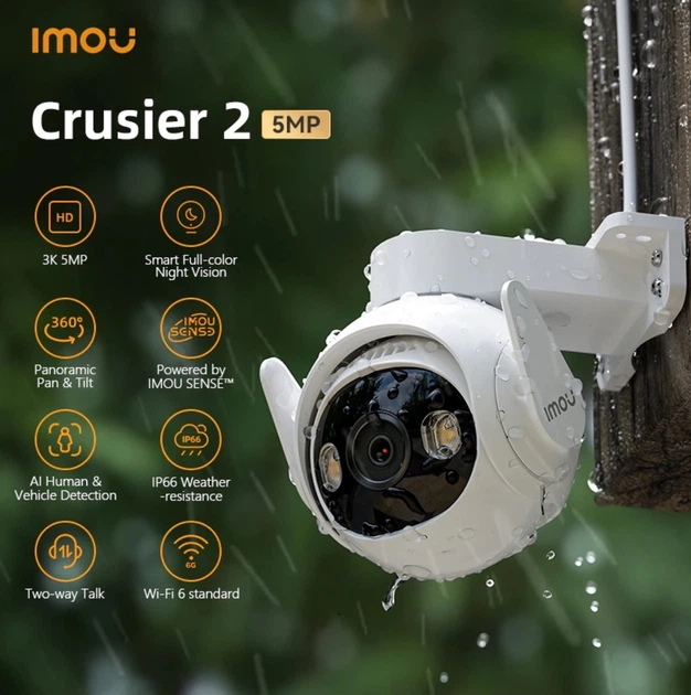 Відеокамера зовнішня поворотна 5МП Wi-Fi Imou Cruiser 2 IPC-GS7EP-5M0WE - Фото 5 Відеокамера зовнішня поворотна 5МП Wi-Fi Imou Cruiser 2 IPC-GS7EP-5M0WE - зображення 5