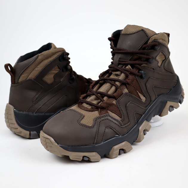 Ботинки кожаные OKSY TACTICAL Brown демисезонные 42 размер - изображение 2