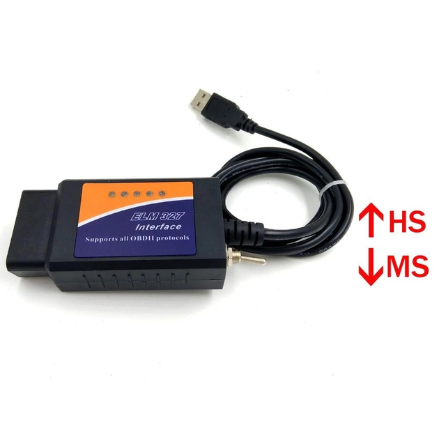 Диагностический сканер с кнопкой «ELM327 V1.5 OBD2» (Bluetooth 2.0, Android, Windows)