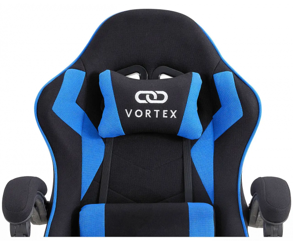 Ігрове крісло обшите тканиною для геймерів та роботи EXTREME VR чорний з синім комп‘ютерне крісло - изображение 3