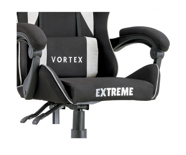 Ігрове крісло обшите тканиною для геймерів та роботи EXTREME VR чорний з світло-сірим комп‘ютерне крісло - изображение 4