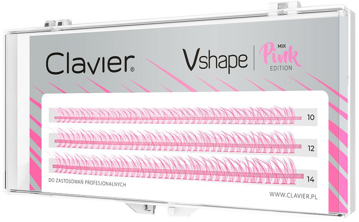 Kępki rzęs Clavier Vshape Colour Edition Pink Mix (5907465654500) - obraz 1