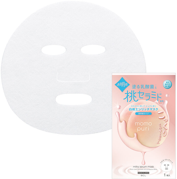 Maska nawilżająca do twarzy BCL Momopuri Milky Serum Mask żelowa 19 ml (4745090047516) - obraz 1