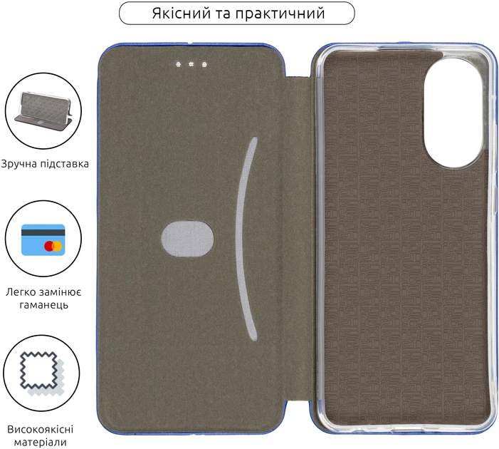 Чехол-книжка для смартфона ArmorStandart G-Case для OPPO A78 4G Blue (ARM69673) - Фото 3 Чехол-книжка для смартфона ArmorStandart G-Case для OPPO A78 4G Blue (ARM69673) - изображение 3