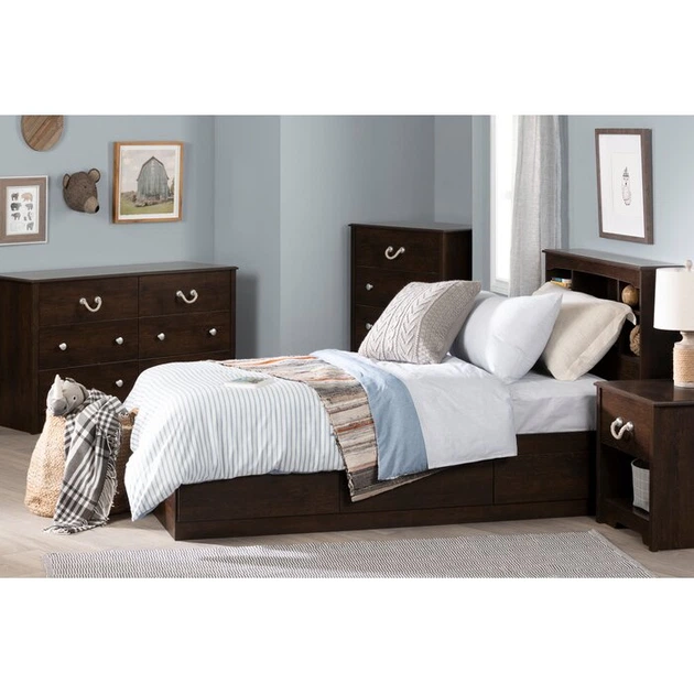 Дитяче ліжко Captain з ящиками Baby House Little Room Вишня (В35:Д193:Ш101 см) K-00010 - зображення 2